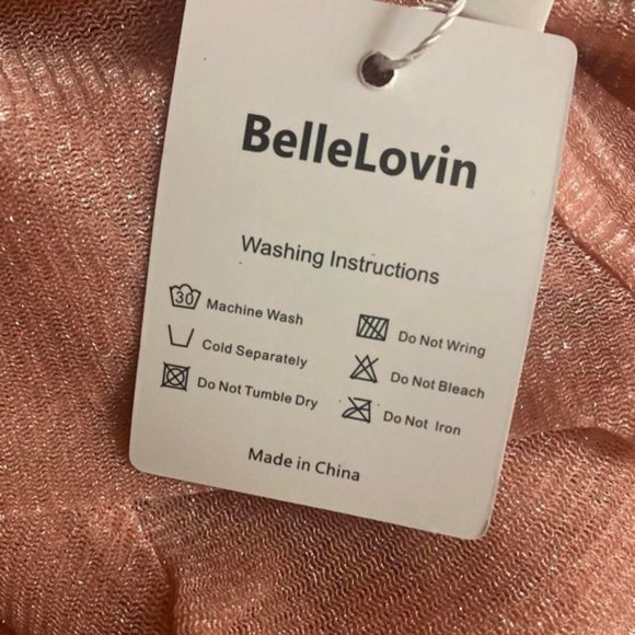 Pink sparkly Long Sleeve Mesh Top - Picture 4 of 4